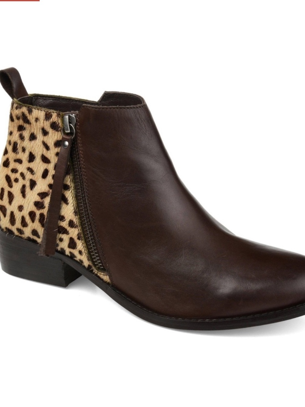 JOURNEE COLLECTION WOMENS CASUAL ANIMAL PRINT LEATHER ANKLE BOOT BOOTIES sz 6